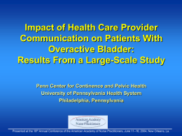 Impact of Health Care Provider Communication on Patients With