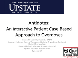 Antidotes: An Interactive Patient Case Based Approach to Overdoses