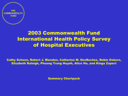 2003 Commonwealth Fund International Health Policy Survey of