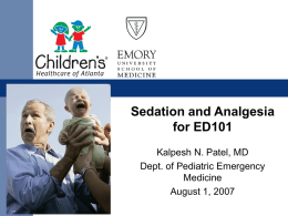 Sedation and Analgesia for ED101