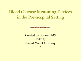 Blood Glucose Measuring Devices in the Pre