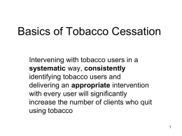 Tobacco Cessation - Ohio Public Health Association