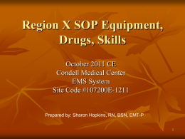 Region X SOP Equipment, Drugs, Skills