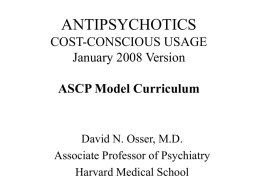 101 Antipsychotics - University Psychiatry