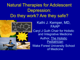 Natural Therapies for Adolescent Depression