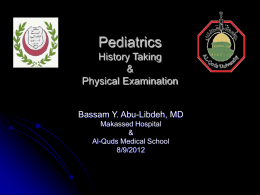 Pediatrics History Taking & Physical Examination