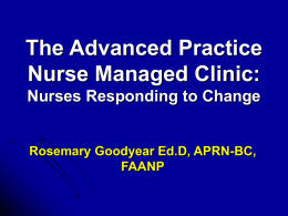 The Advanced Practice Nurse Managed Clinic