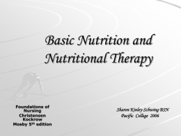 Basic Nutrition and Nutritional Therapy