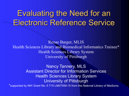 Evaluating the Need for an Electronic Reference Service