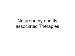 Naturopathy and its associated Therapies