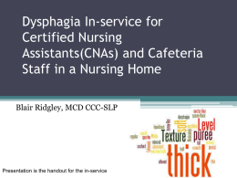 Dysphagia Inservice