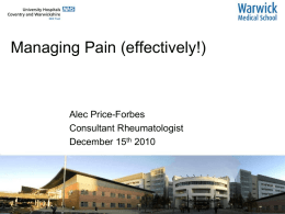 Managing Pain - UHCW Medical Education