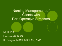 Nursing Management of Clients with Peri