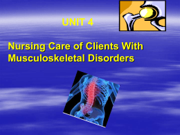 Class #12 AO N405 MUSCULOSKELETAL DISORDERS