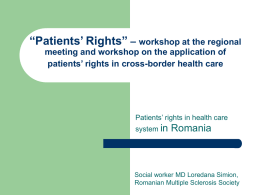 “Patients` Rights” – workshop at the regional meeting and