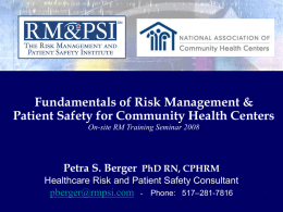 Risk management - National Association of Community Health