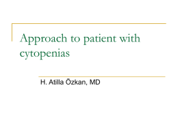 Approach to patient with cytopenia