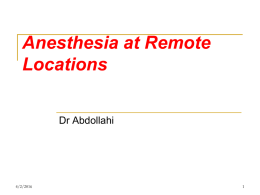 Remote Anesthesia