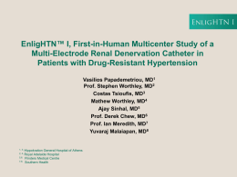 EnligHTN™ I, First-in-Human Multicenter Study of a Multi