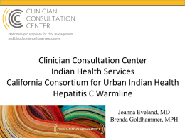 IHS/CCUIH HIV and HCV Clinical Consultation Service