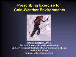 ACSM 2005 Exercise in the Cold