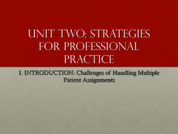 Unit two: Strategies for Professional Practice