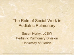 Social Work - Pediatric Pulmonary & Allergy Division