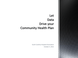 Let Data Drive your Community Health Plan