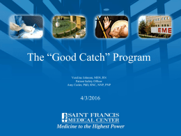 Title Page of Presentation - Center for Patient Safety
