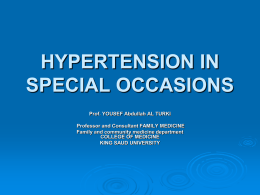 HYPERTENSION IN SPECIAL OCCASIONS