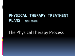 Physical Therapy Treatment Plans