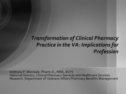 VA Transformational Initiatives Patient Aligned Care Team