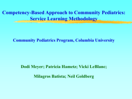 Competency-Based Approach to Community