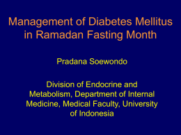 Management of DM in Ramadan Fasting Month
