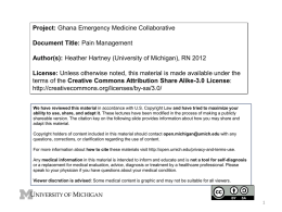 Module 5: Pain Management - Open.Michigan