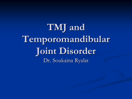 Temporomandibular Joint Disorder - Clinical Jude