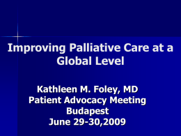 Advancing Palliative Care Globally