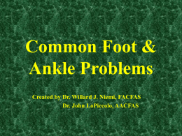 Common Foot and Ankle Problems