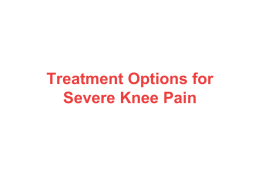 Knee Treatment Options - It`s More Than Joint Pain