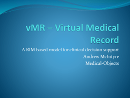 vMR – Virtual Medical Record
