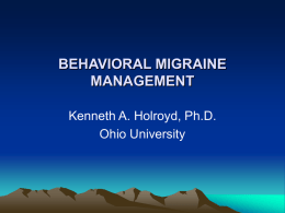 of headaches Cognitive-Behavioral Stress