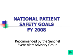 National Safety Goals
