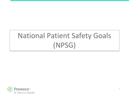 NPSG Powerpoint - Presence Health