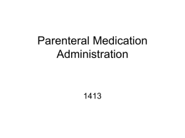 Parenteral Medication Administration