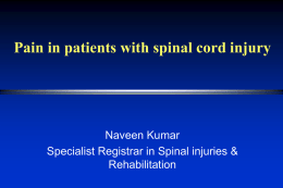 Pain in patients with spinal cord injury