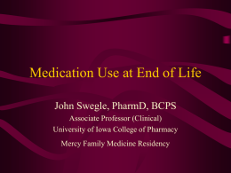 Medication Use at End of Life