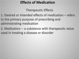 Effects of Medication - Weatherford High School