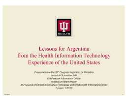 Presentation to the 37 o Congreso Argentino de Pediatria Joseph H