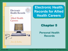 What is a Personal Health Record A personal health record