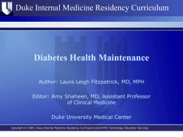 Diabetes Health Maintenance